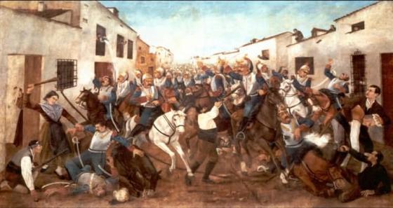 جنگ چریکی اسپانیا علیه ناپلئون، در سال ۱۸۰۸، اولین باری که کلمه جنگ چریکی استفاده ش