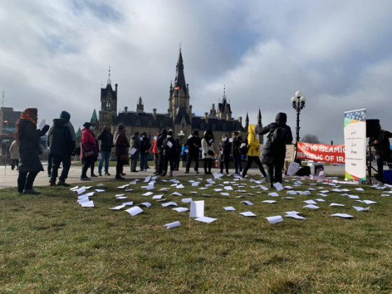 اکسیون اعتراضی جهت بزرگداشت یادجانباخنگان کشتار آبان ماه سال ۹۸ و امر دادخواهی در مقابل پارلمان کانادا درشهر اتاوا